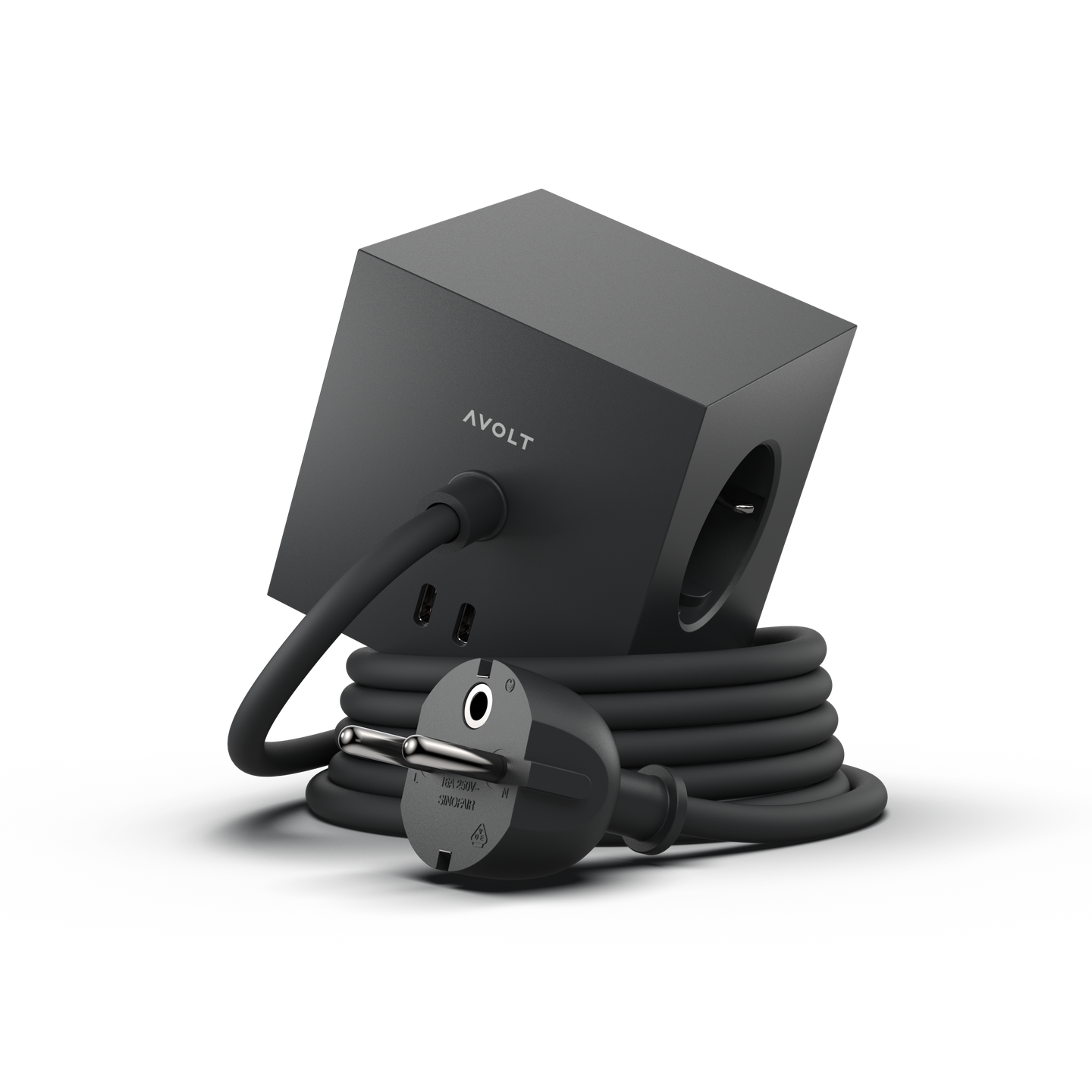 Square 1 usb c stokkh lms svartur 1 8m avolt