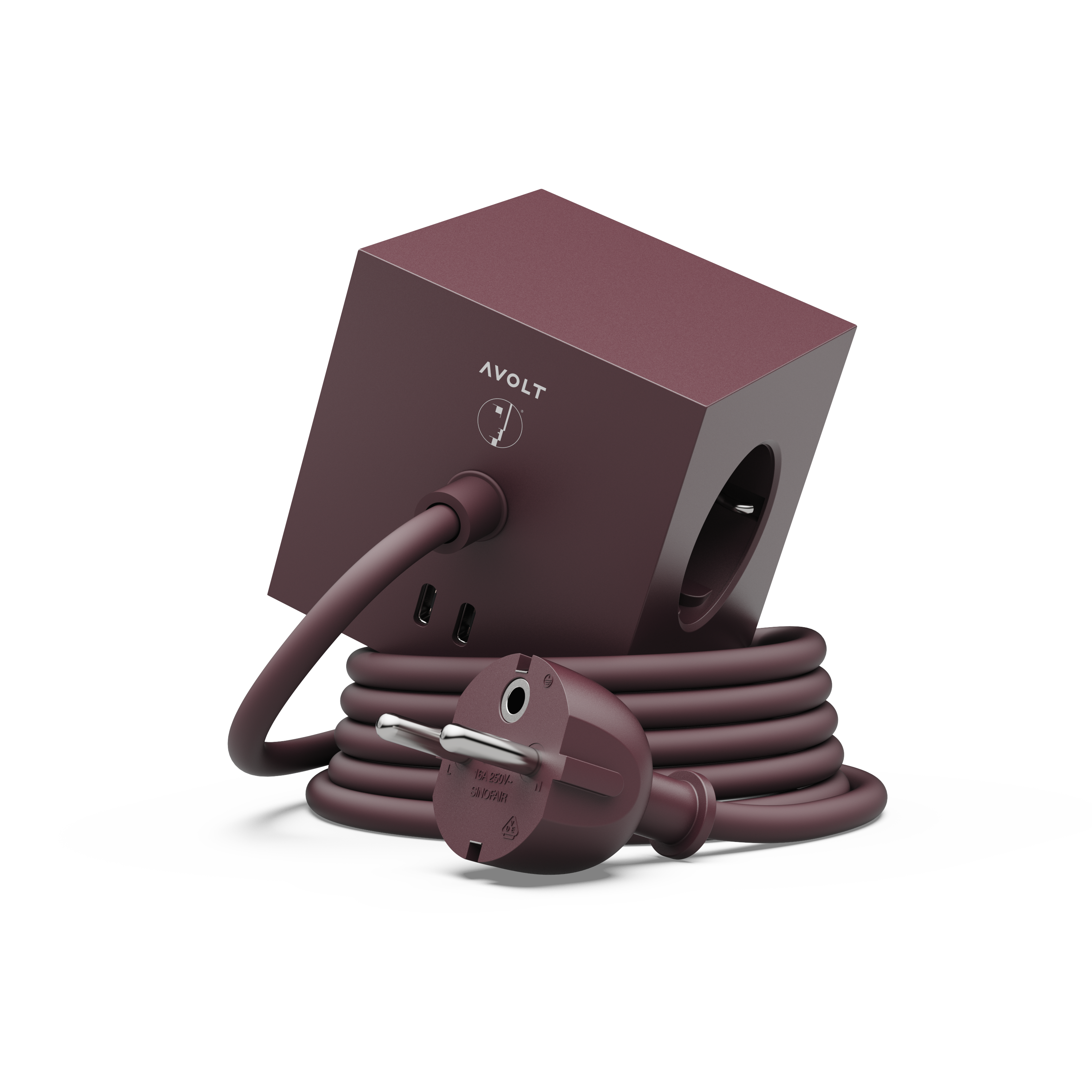 Square 1 (USB C) - Bauhaus-Archiv / Mulberry Rauður (1,8m) - Avolt